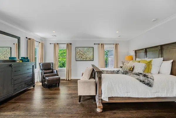 a bed room with a bed and furniture