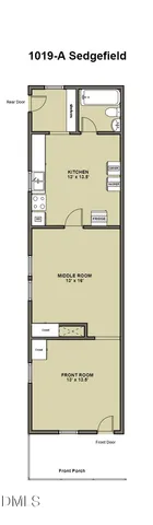 a view of a park with trees in the background