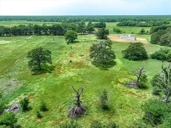 a view of a garden with a building in the background