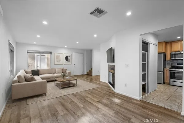 a living room with furniture and a couch