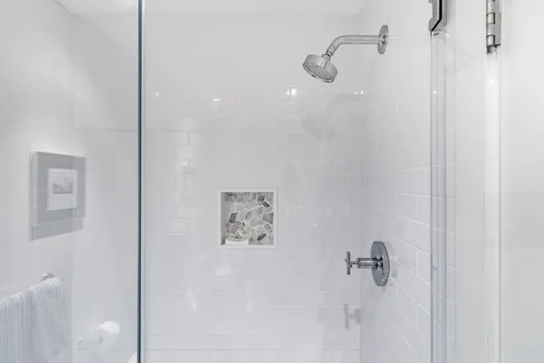 a bathroom with a shower
