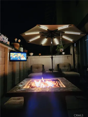 a view of a swimming pool with an outdoor space