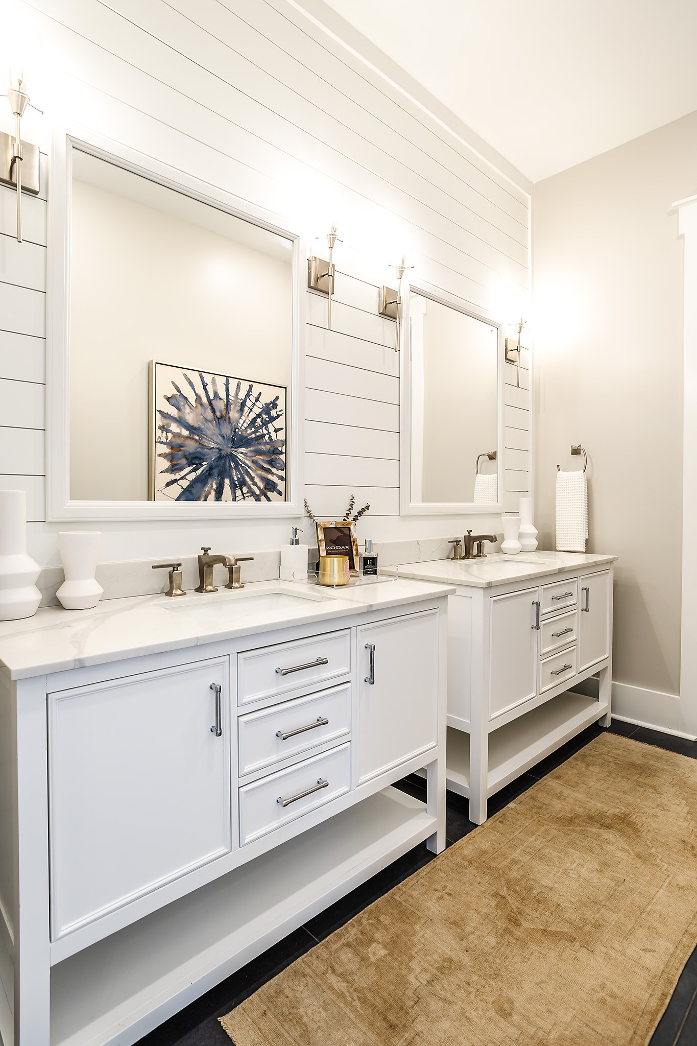 1143 Maxwell Branch Road Cottontown, TN 37048 - Photo 43 of 64 a bathroom with double vanity sink and mirror