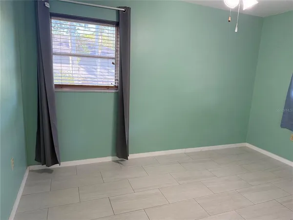 an empty room with a window