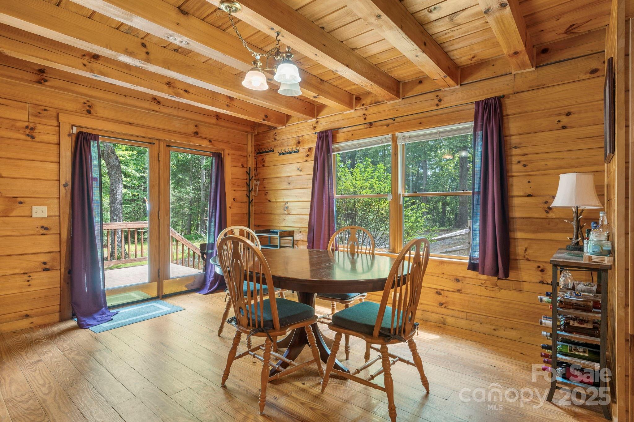 211 Granite Ridge Nebo, NC 28761 - Photo 23 of 43 a dining room with furniture wooden floor and a potted plant