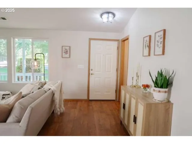 a bedroom with furniture and a bed