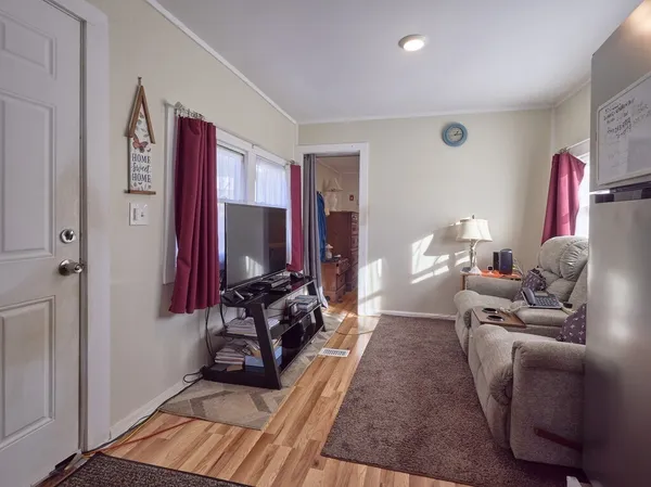 a living room with furniture
