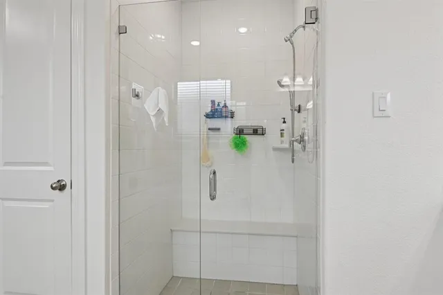 a bathroom with a shower