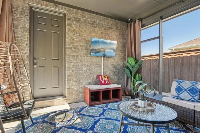 a outdoor space with furniture