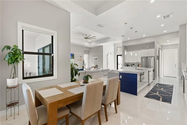 a view of kitchen with cabinets and counter space
