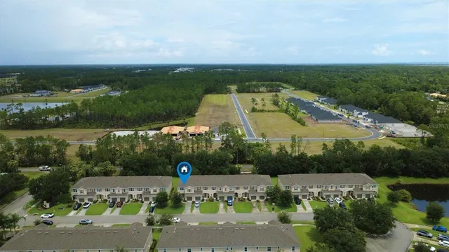 an aerial view of a house