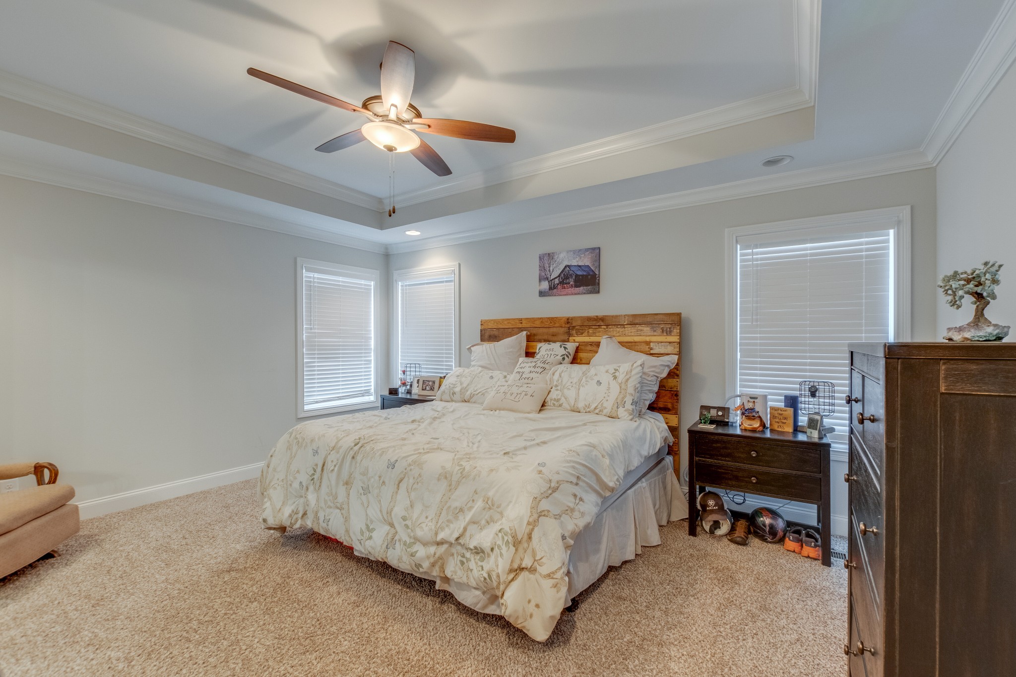1755 Chicken Road Lebanon, TN 37090 - Photo 14 of 34 a bedroom with a bed and a ceiling fan