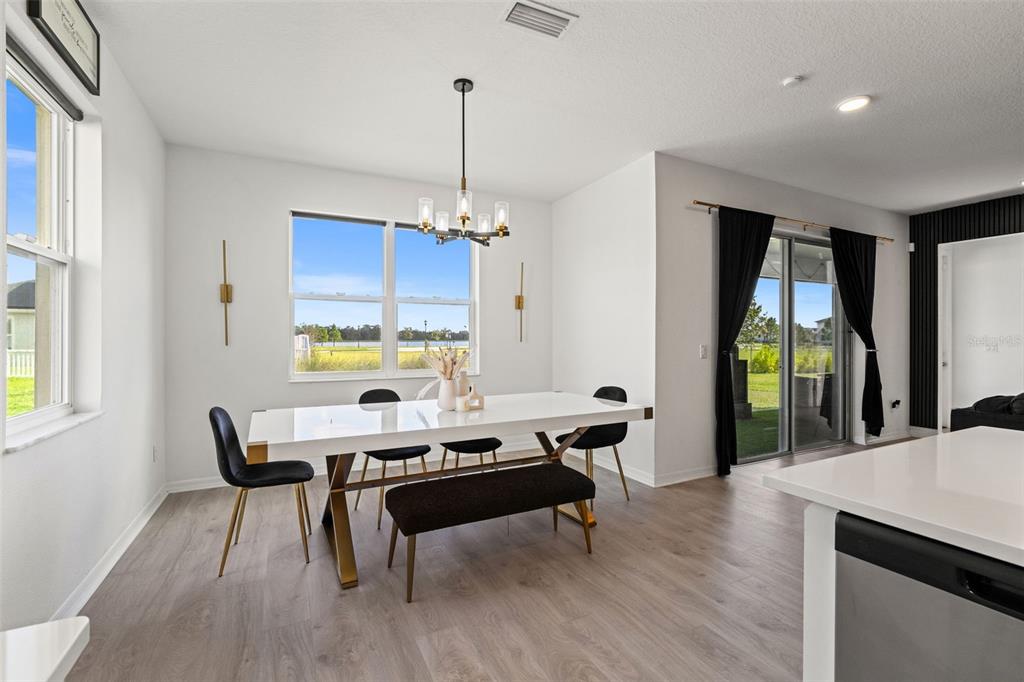 5945 Newberry Pnes Avenue Wesley Chapel, FL 33545 - Photo 18 of 55 a living room with furniture a chandelier and a flat screen tv