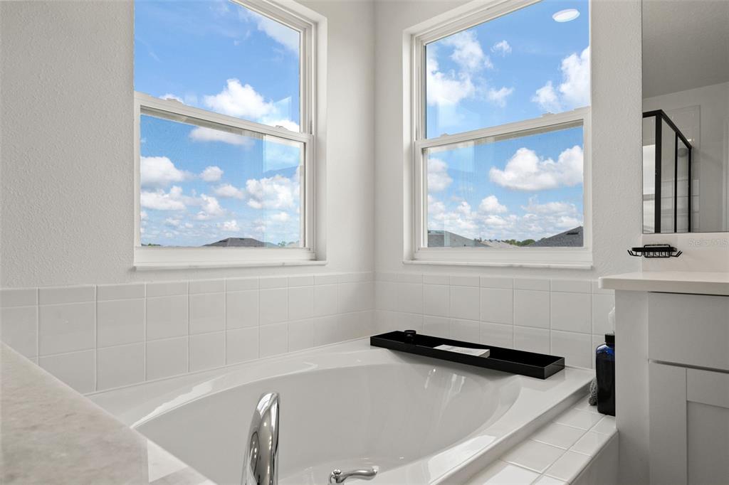 5945 Newberry Pnes Avenue Wesley Chapel, FL 33545 - Photo 36 of 55 a bathroom with a tub and a view of a window
