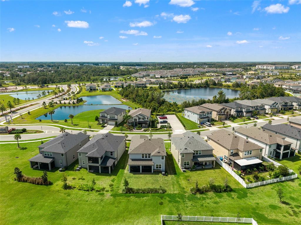 5945 Newberry Pnes Avenue Wesley Chapel, FL 33545 - Photo 51 of 55 an aerial view of residential houses with outdoor space and swimming pool