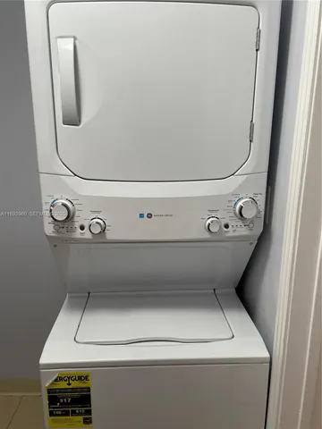a close up view of washer and dryer