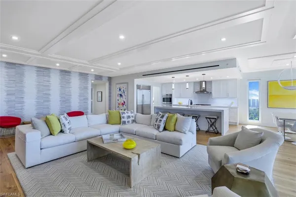 a living room with furniture and a couch