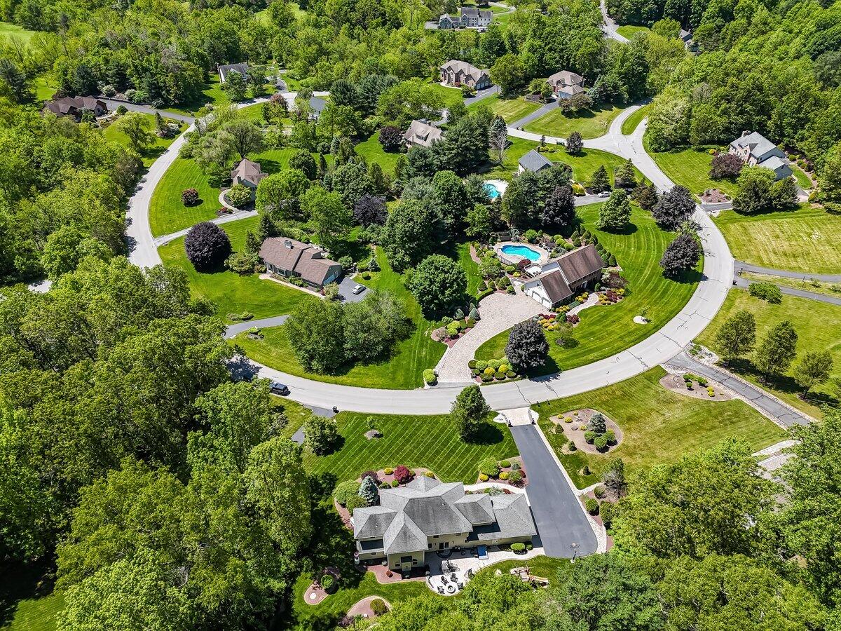1376 Buck Ridge Drive Stroudsburg, PA 18360 - Photo 48 of 56 an aerial view of residential house with outdoor space and swimming pool