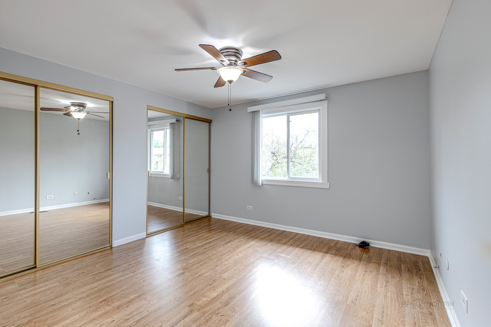 1100 Stoughton Court, Unit 1711 Schaumburg, IL 60193 - Photo 19 of 25 an empty room with wooden floor fan and windows
