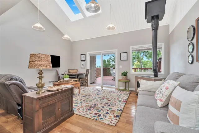 a view of a deck patio and outdoor seating