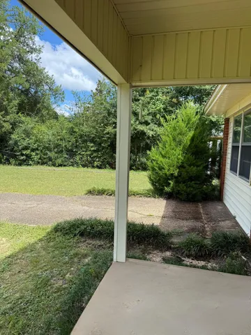 a view of a back yard from a window