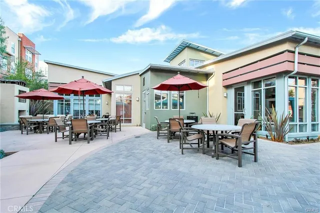 a view of a outdoor space with a patio and sitting area