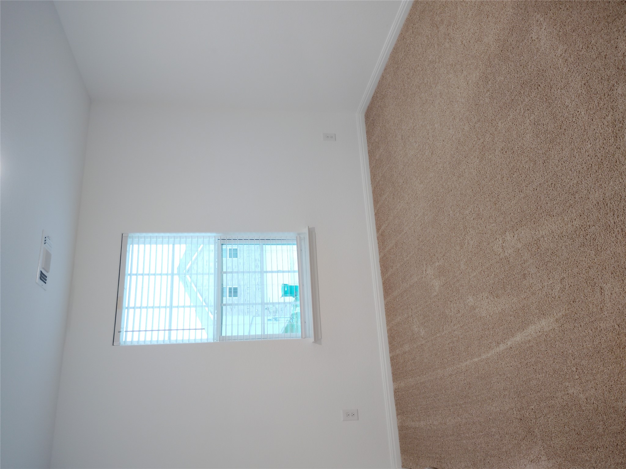 14024 Prairie Schooner Pass Elgin, TX 78621 - Photo 17 of 20 Room featuring neutral-toned carpet flooring, white baseboards, and a single window with horizontal blinds