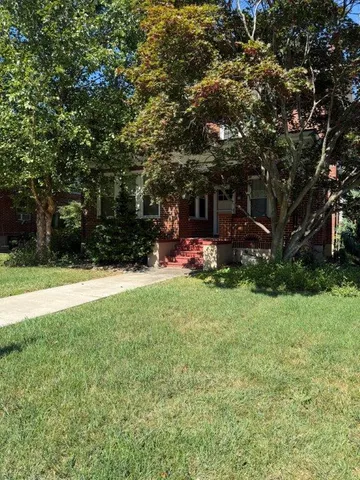 a view of a porch with a tree