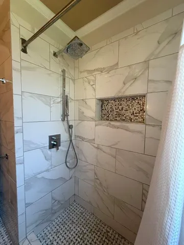 a bathroom with a shower