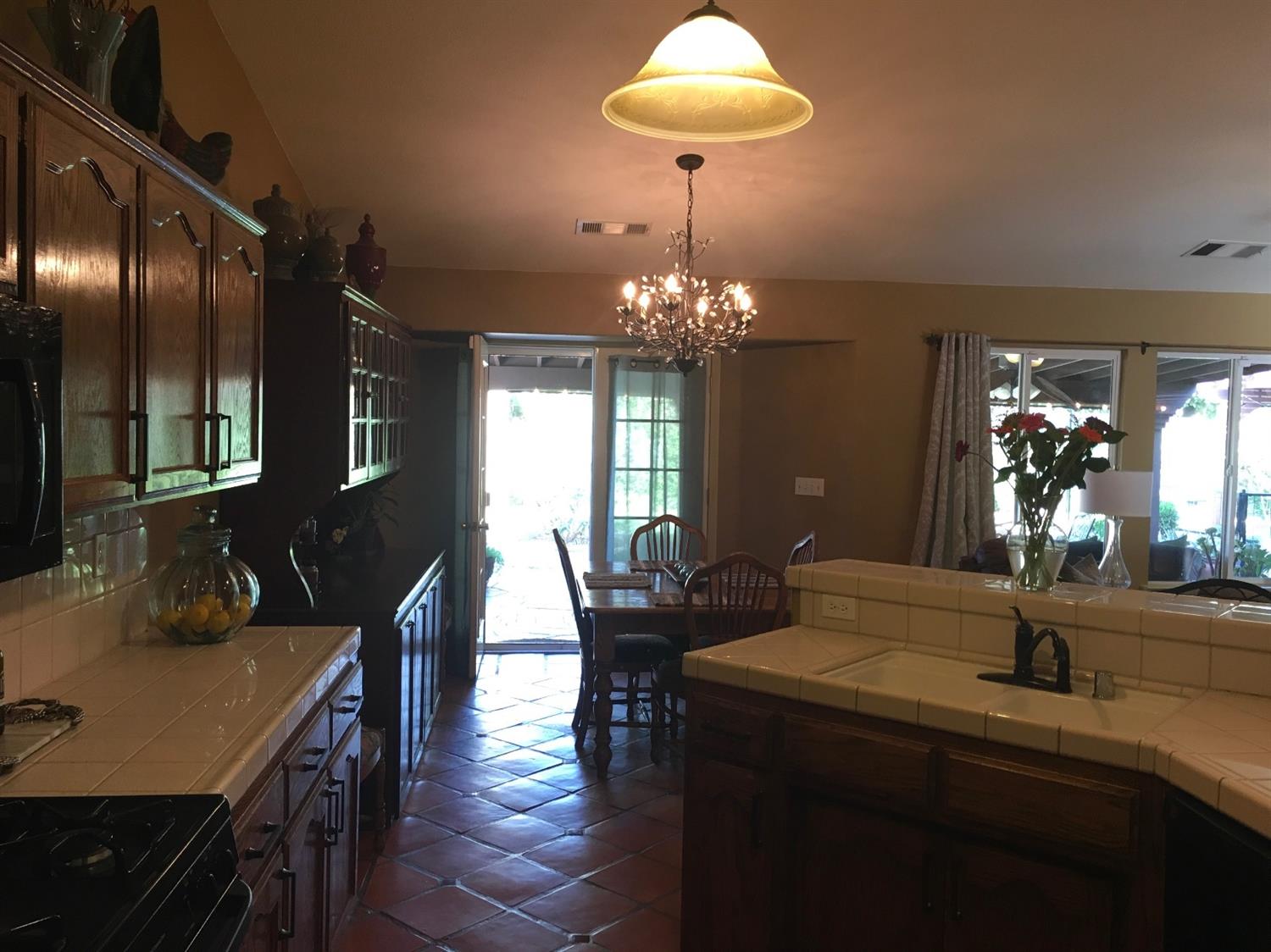 Kitchen with French doors to the patios