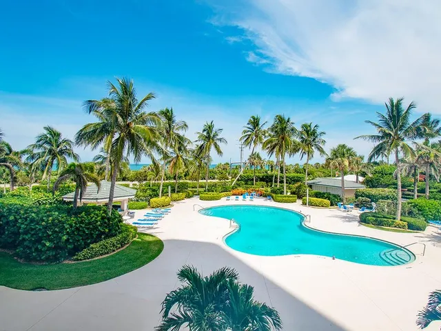 a view of a terrace with a small fountain