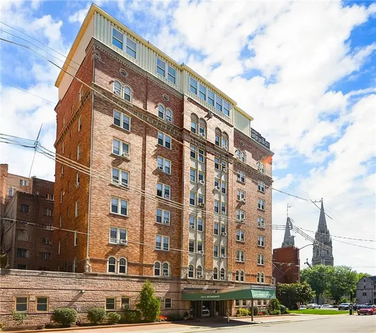 a front view of a building