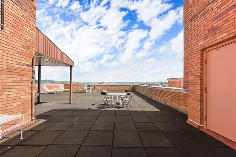 a view of terrace with city view