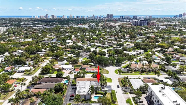 an aerial view of multiple house