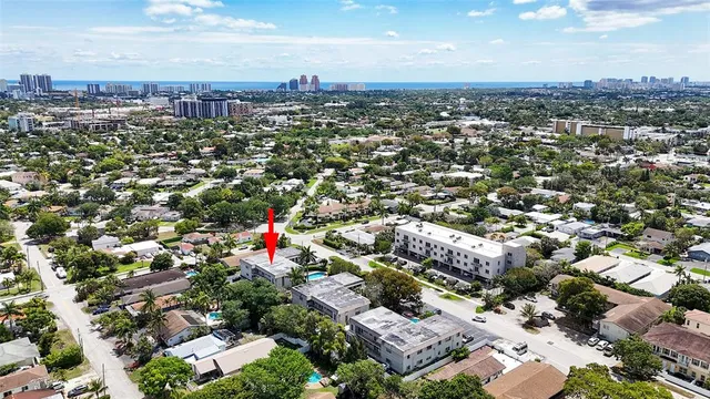 an aerial view of multiple house