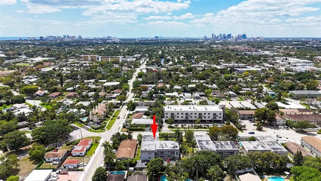 an aerial view of multiple house