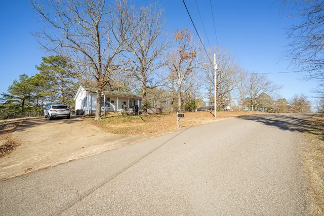 a view of road with covered with snow