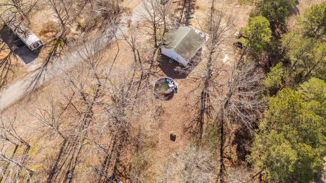 an aerial view of mountain with beach