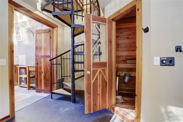 a room with gym equipment