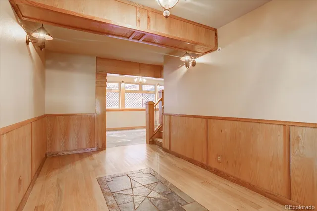 a view of hallway with stairs