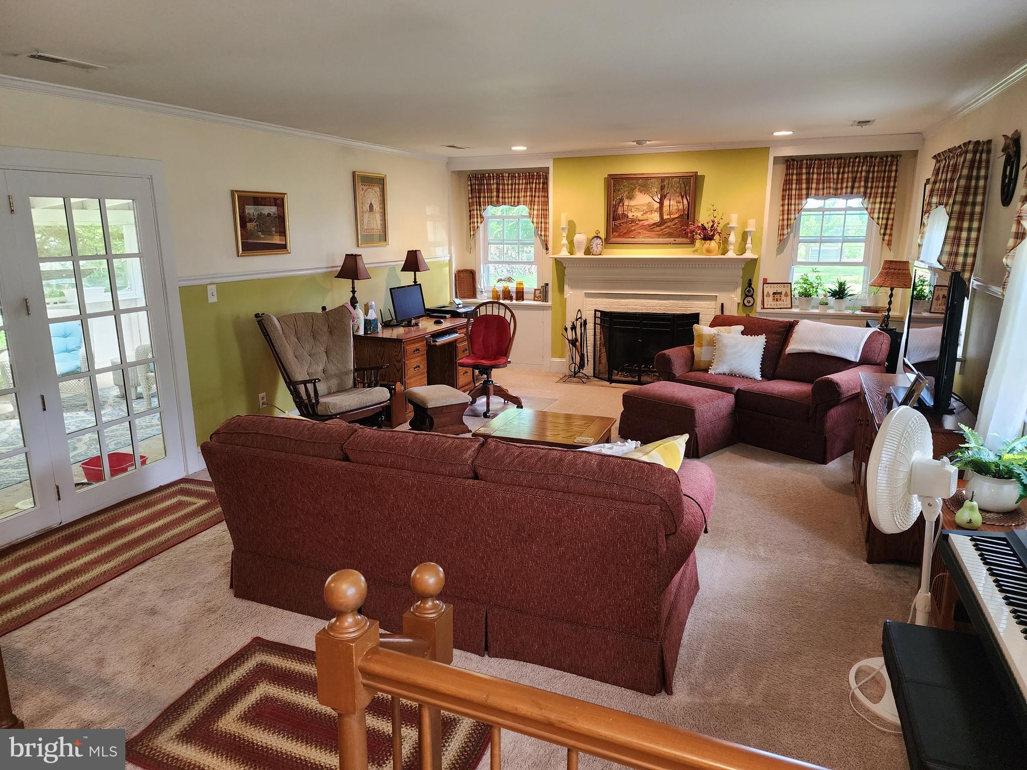 Living room with fireplace