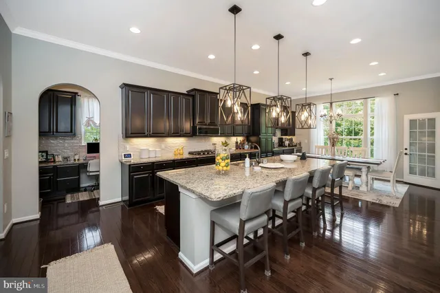 a view of a porch with wooden floor
