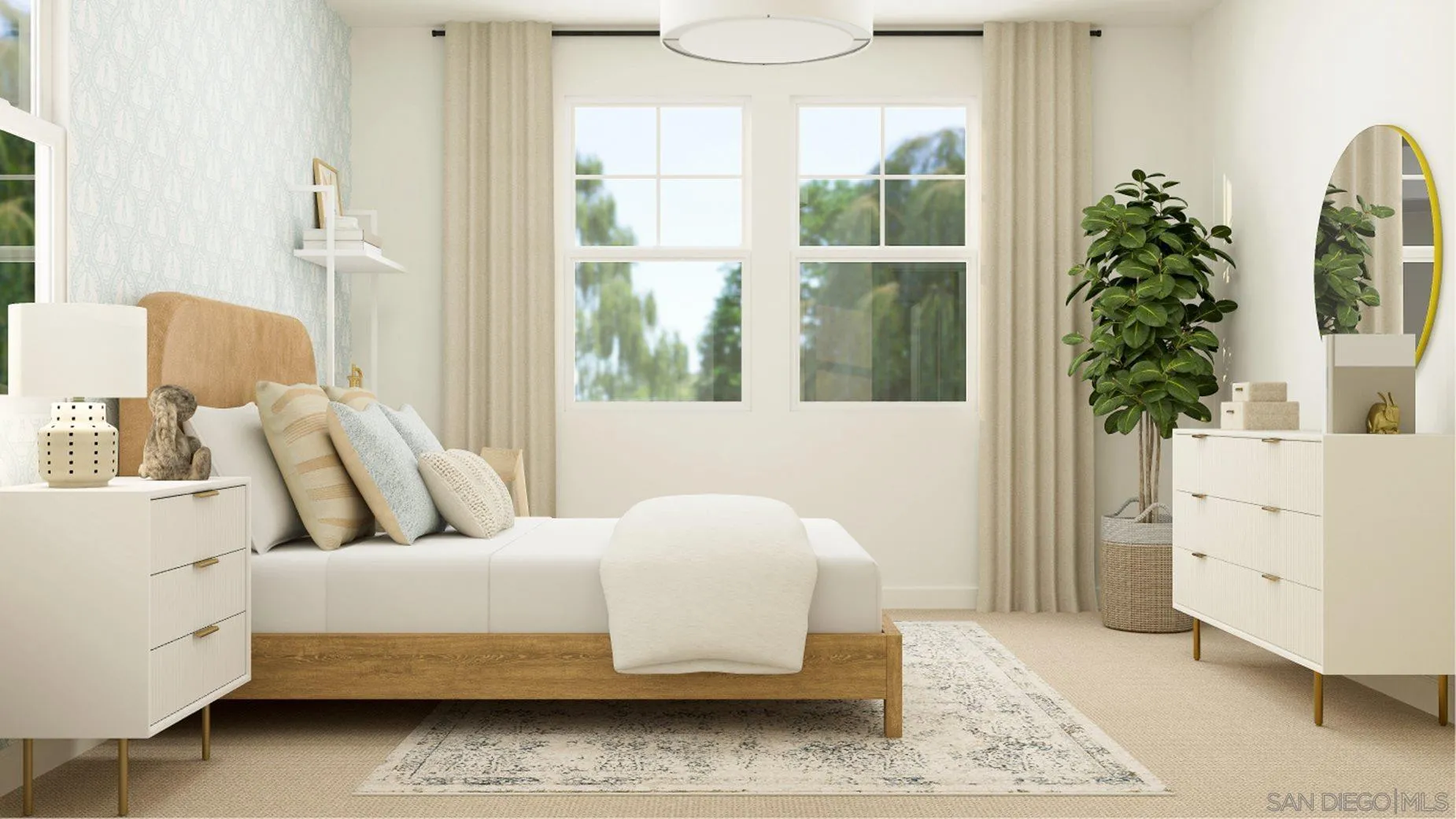 290 Hadley Way Oceanside, CA 92057 - Photo 16 of 22 a bedroom with a bed and a potted plant