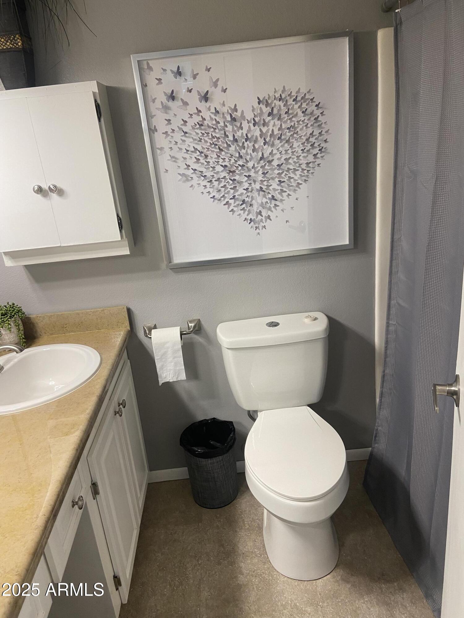 a white toilet sitting next to a bathroom sink