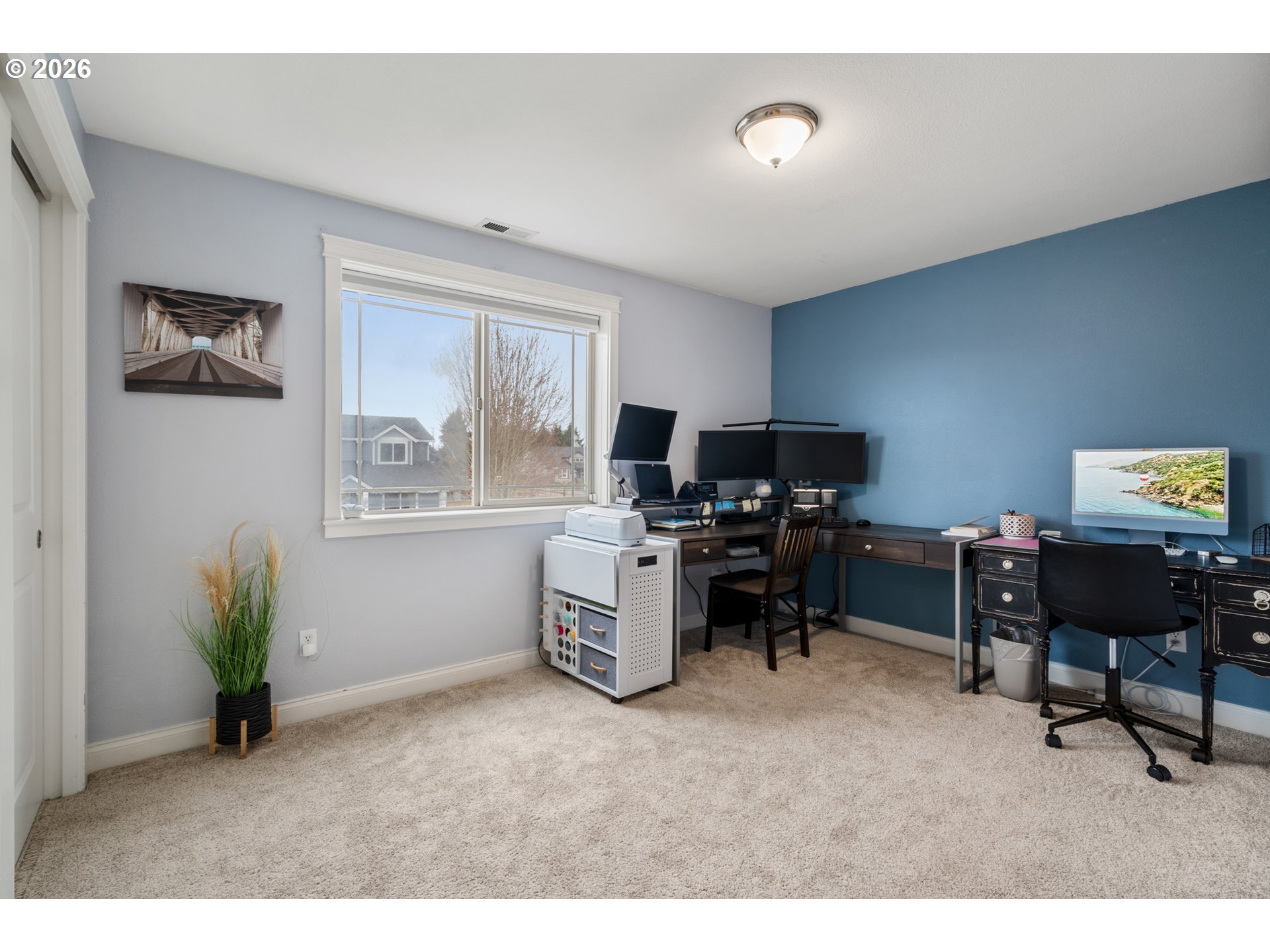 4971 Northeast Terri Lane Albany, OR 97321 - Photo 11 of 44 a view of workspace with furniture window and wooden floor