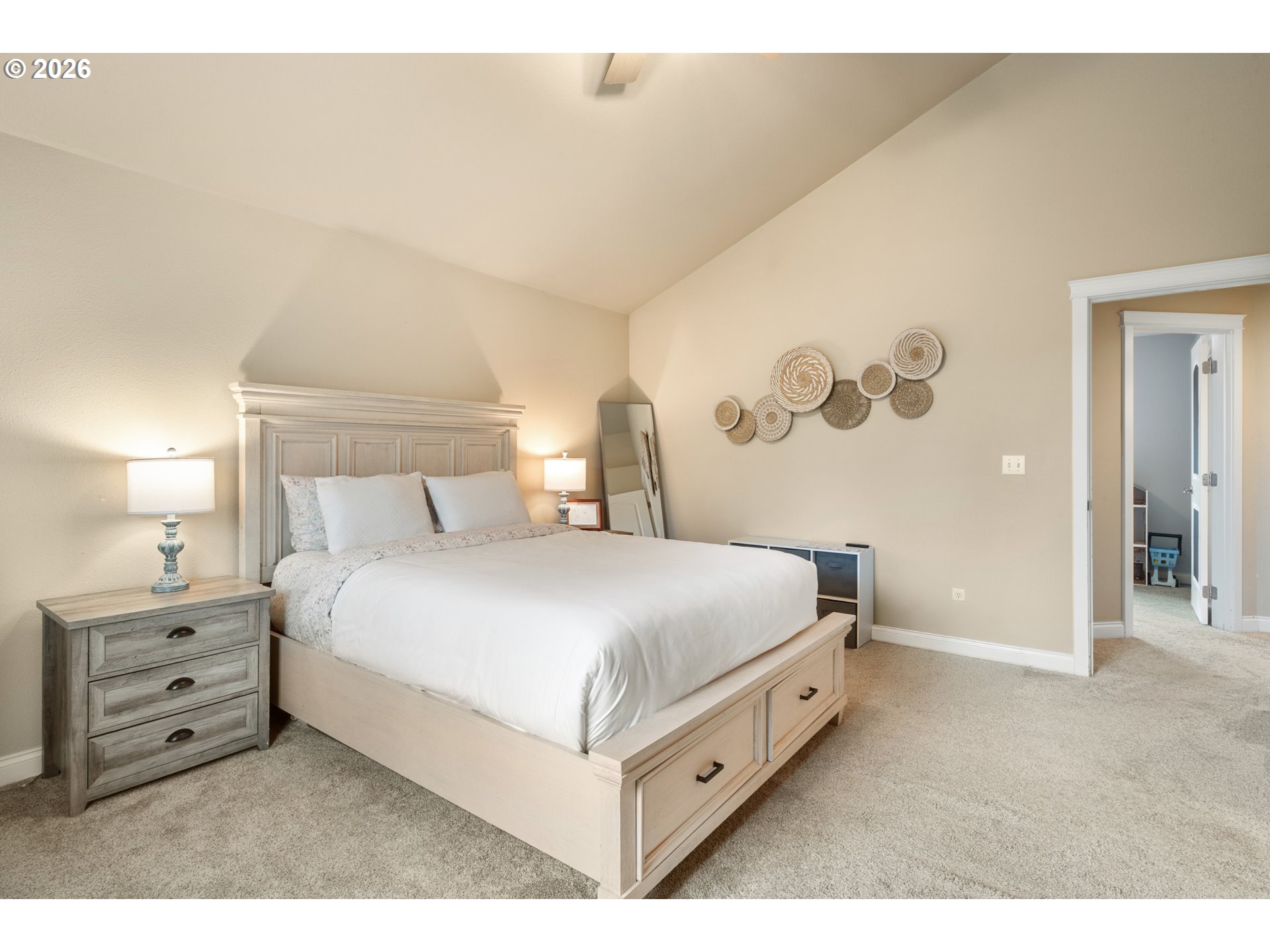4971 Northeast Terri Lane Albany, OR 97321 - Photo 25 of 44 a bedroom with a bed and a night stand