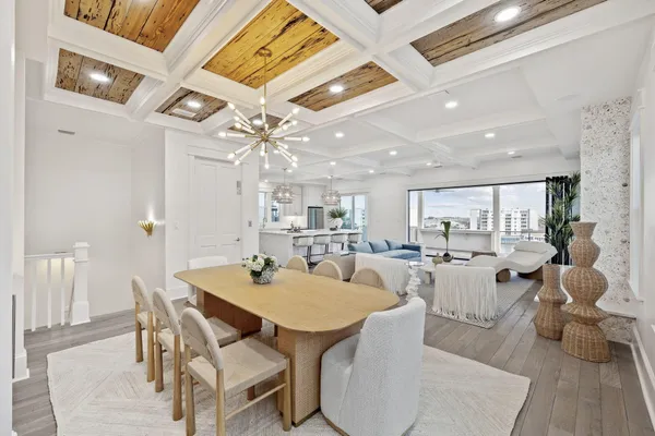 a view of a lake with a city