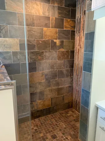 a bathroom with a shower