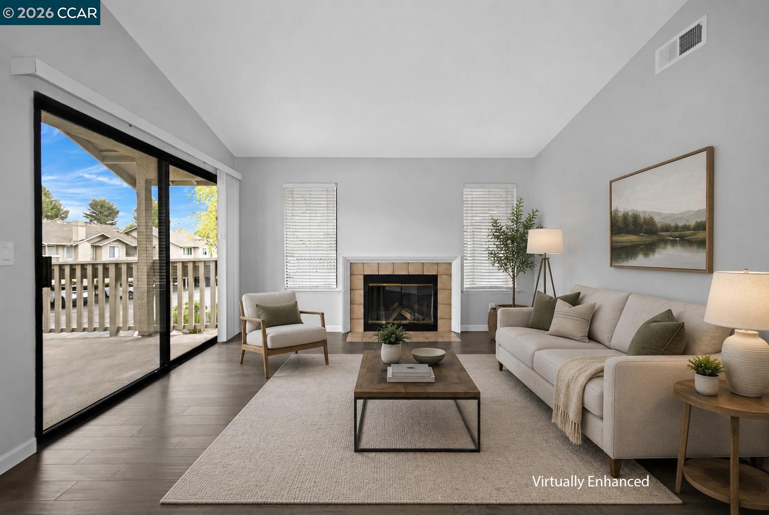 3659 Crow Canyon Road San Ramon, CA 94582 - Photo 7 of 26 a living room with furniture large window and a fireplace