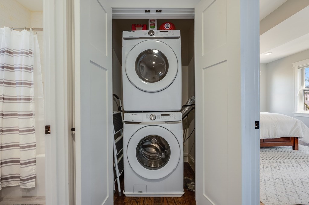 11 Preston Road, Unit 2 Somerville, MA 02143 - Photo 25 of 30 a utility room with dryer and washer